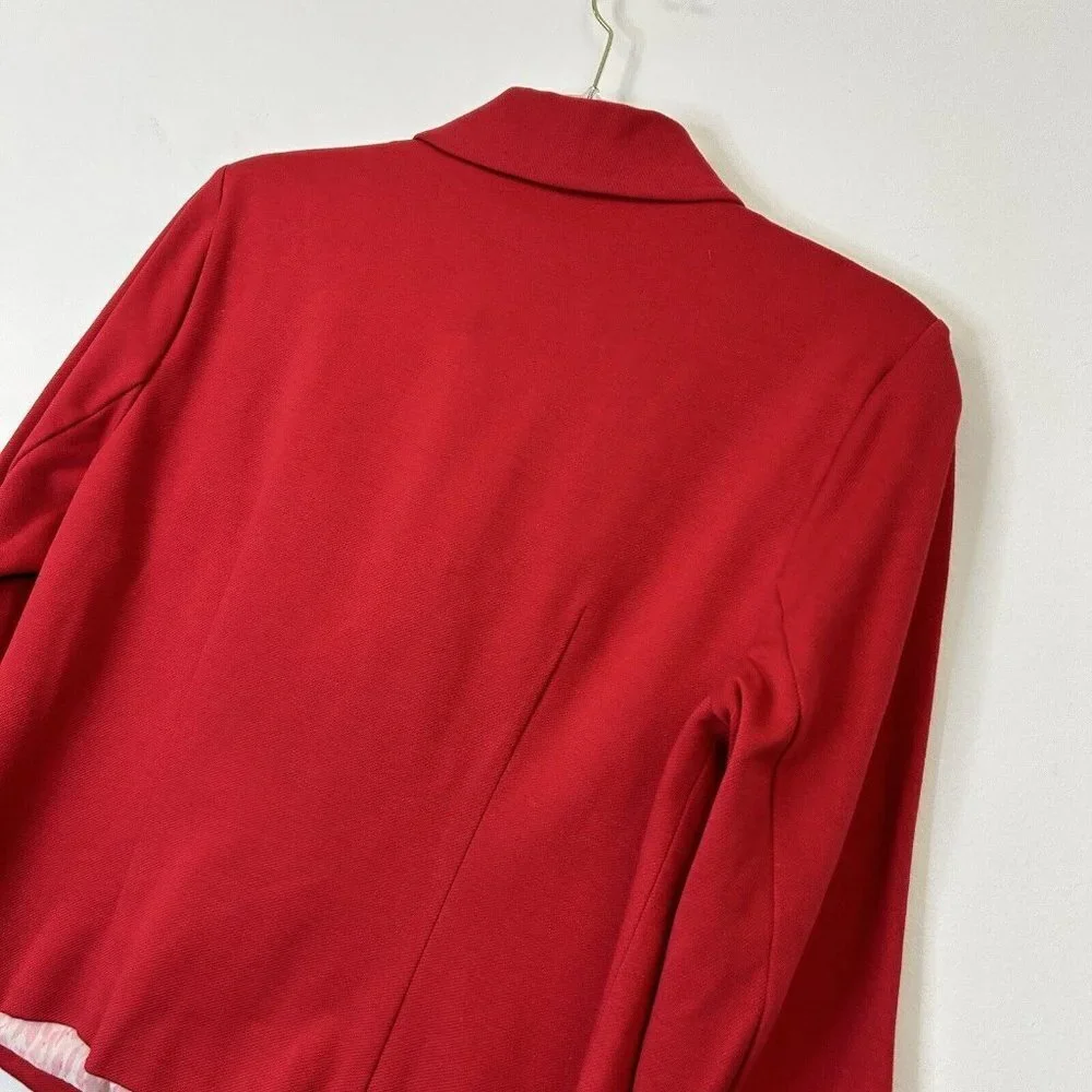 Cabi Red Blazer Jacket Womens‎ Size 8 Bow Beau
